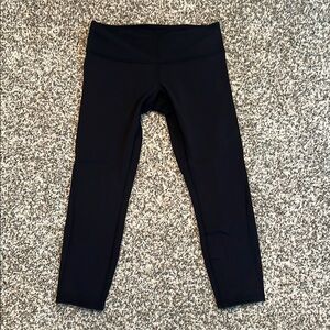 Lululemon Athletica Black Leggings 10 Women Netting peek a boo back lines